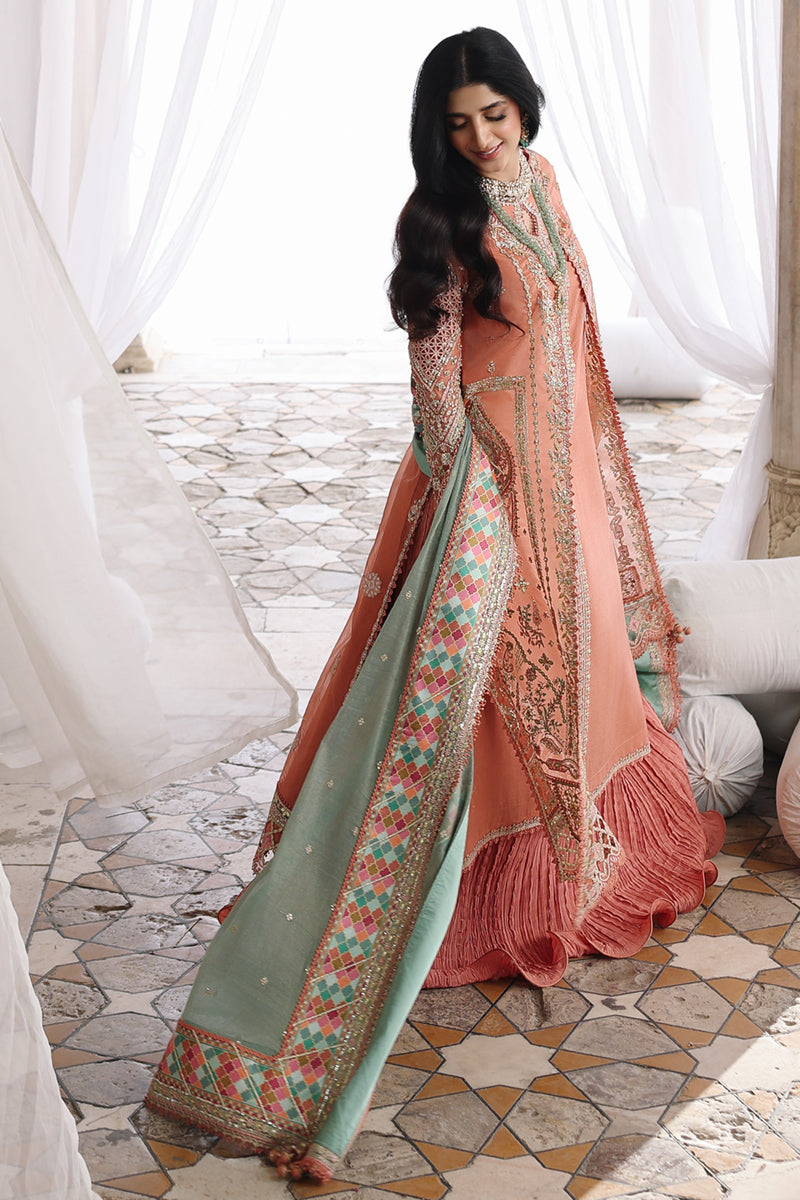 Qalamkar Shadmaani Embroidered Organza Unstitched 3Pc Suit RH-04 ZEHRA