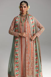 Qalamkar Shadmaani Embroidered Organza Unstitched 3Pc Suit RH-04 ZEHRA