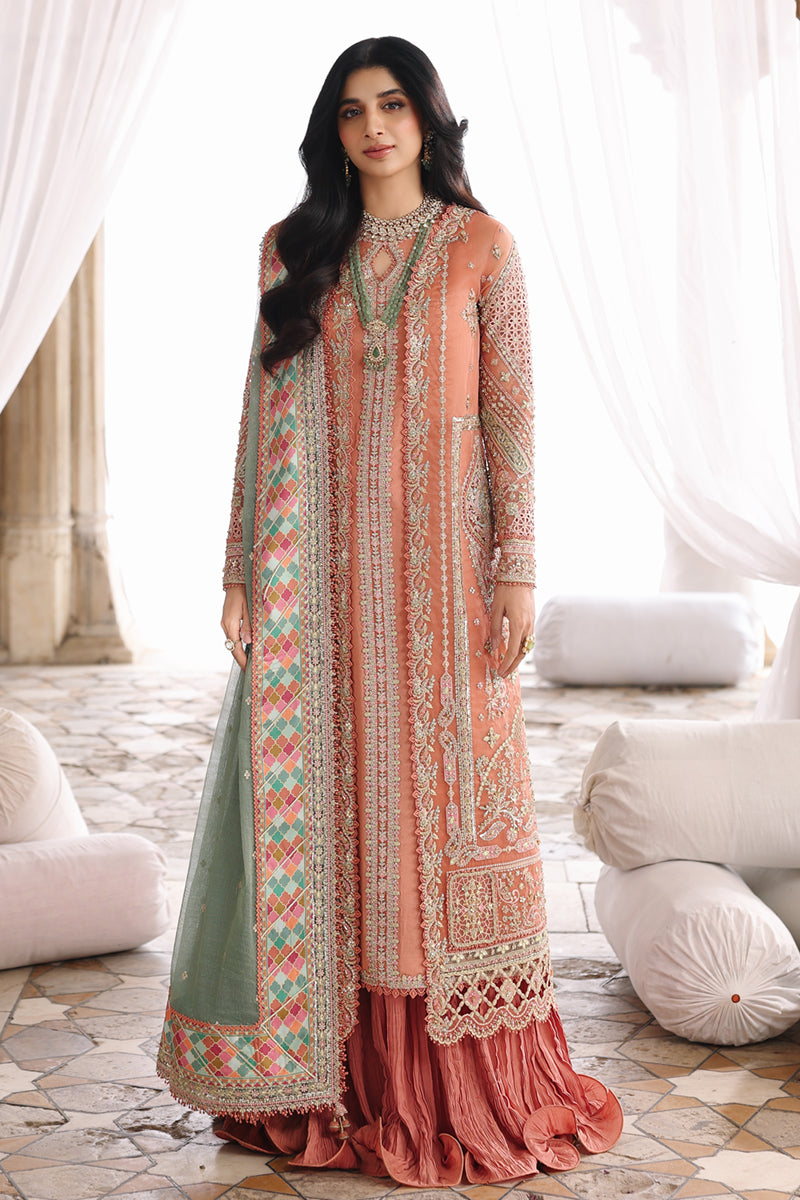 Qalamkar Shadmaani Embroidered Organza Unstitched 3Pc Suit RH-04 ZEHRA