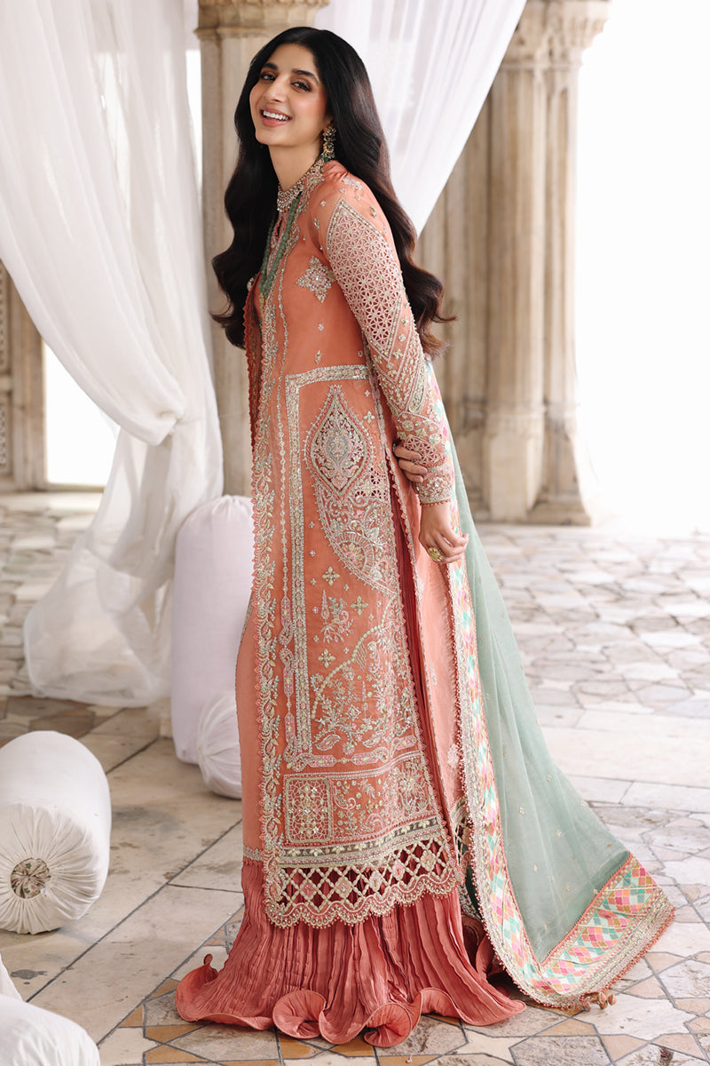 Qalamkar Shadmaani Embroidered Organza Unstitched 3Pc Suit RH-04 ZEHRA