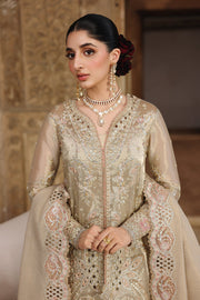 Qalamkar Shadmaani Embroidered Zari Tissue Unstitched 3Pc Suit RH-07 AMEERA