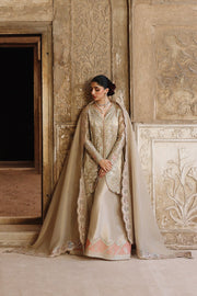 Qalamkar Shadmaani Embroidered Zari Tissue Unstitched 3Pc Suit RH-07 AMEERA