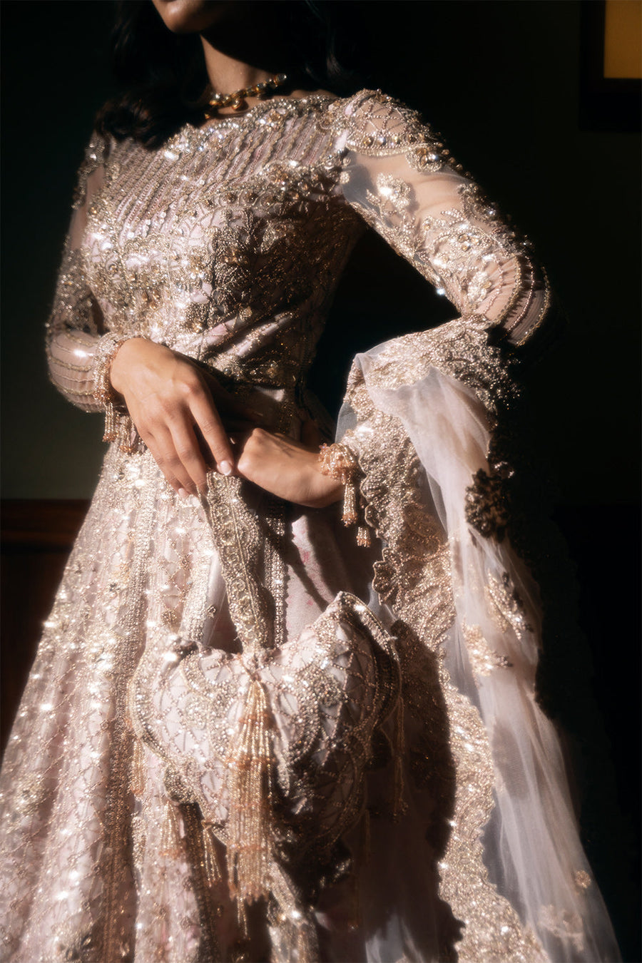 Saira Rizwan Festive Unstitched Embroidered Net 3Pc Suit D-03 RIGEL