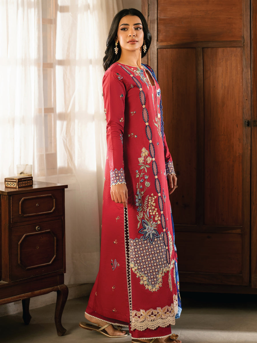 Roheenaz Aashiyana Embroidered Lawn Unstitched 3Pc Suit RNZ-01B Ushna