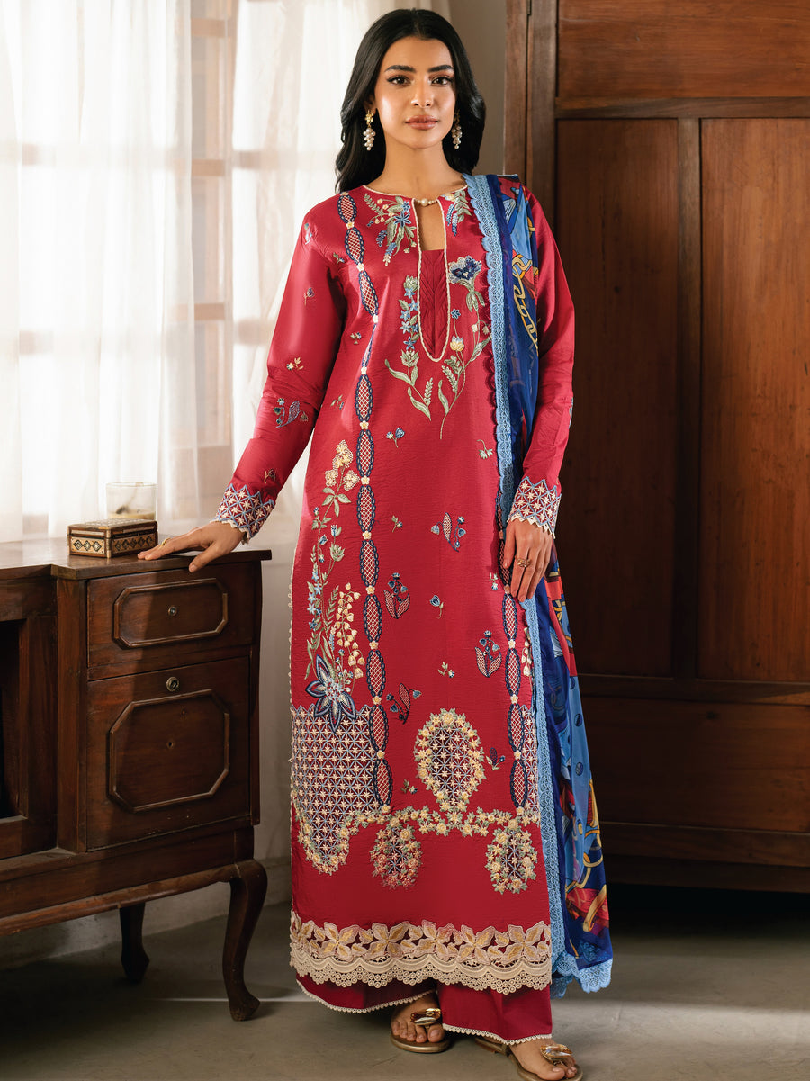 Roheenaz Aashiyana Embroidered Lawn Unstitched 3Pc Suit RNZ-01B Ushna