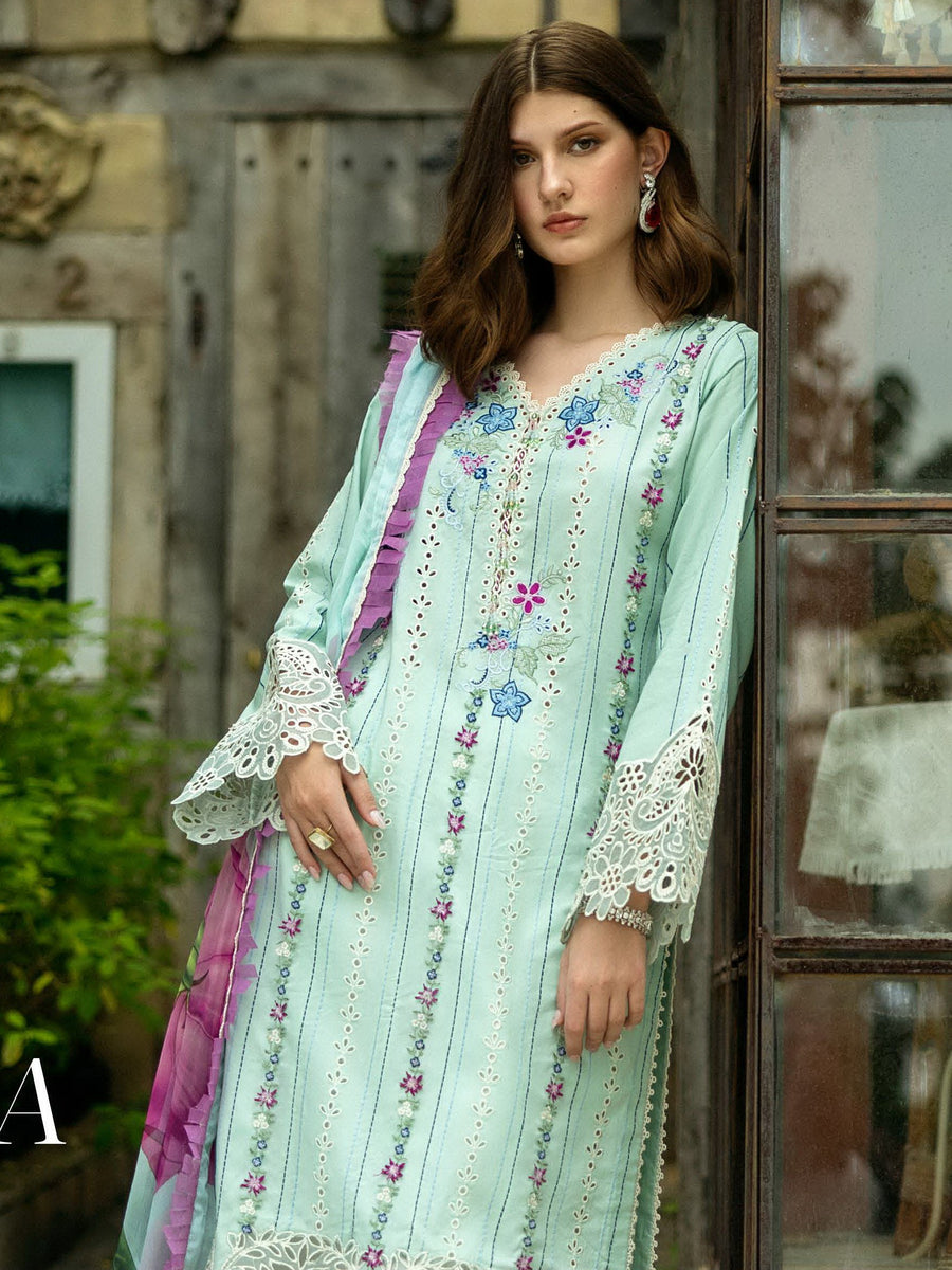 Roheenaz Flanerie Embroidered Lawn Unstitched 3Pc Suit RNZ-02A AURINDA