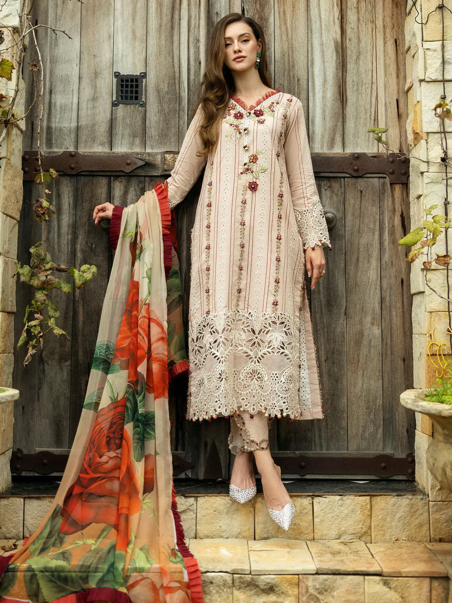 Roheenaz Flanerie Embroidered Lawn Unstitched 3Pc Suit RNZ-02B SOPHIE