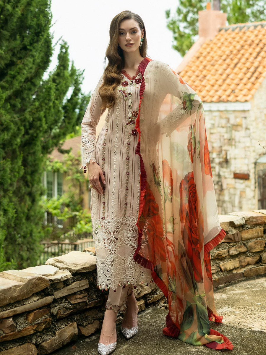 Roheenaz Flanerie Embroidered Lawn Unstitched 3Pc Suit RNZ-02B SOPHIE