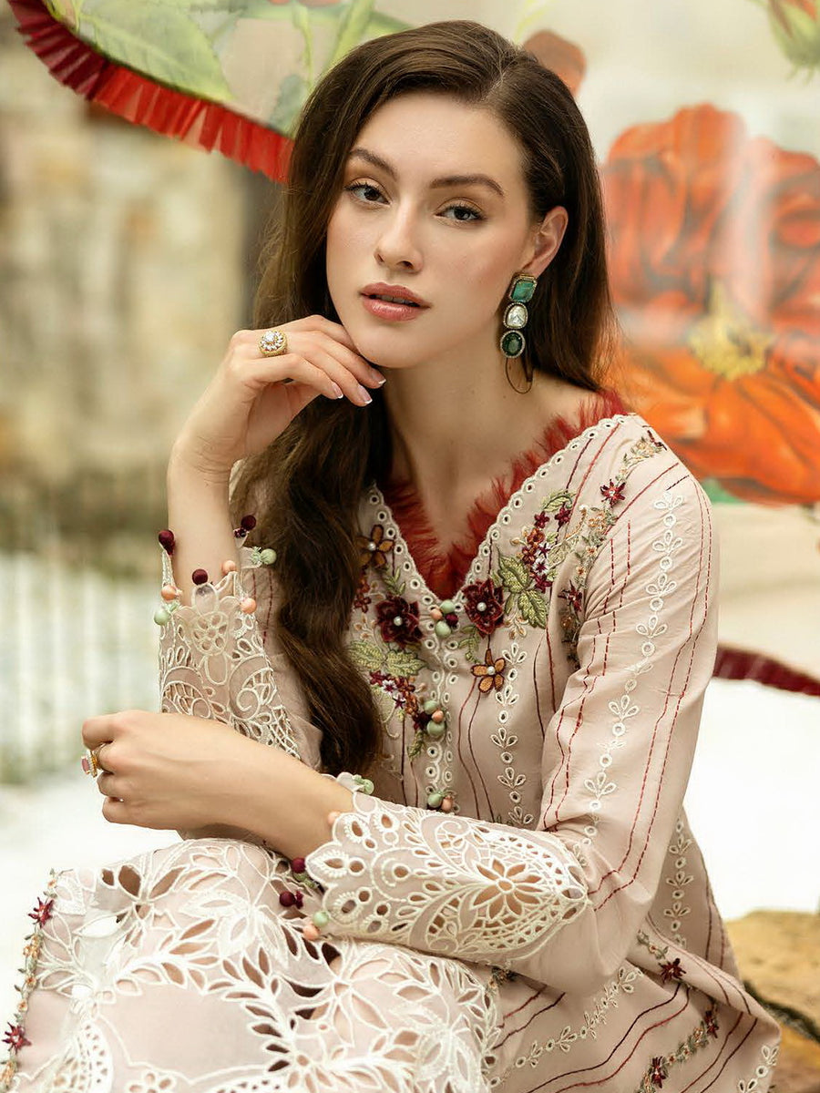 Roheenaz Flanerie Embroidered Lawn Unstitched 3Pc Suit RNZ-02B SOPHIE