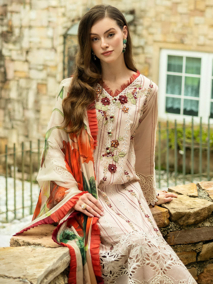 Roheenaz Flanerie Embroidered Lawn Unstitched 3Pc Suit RNZ-02B SOPHIE