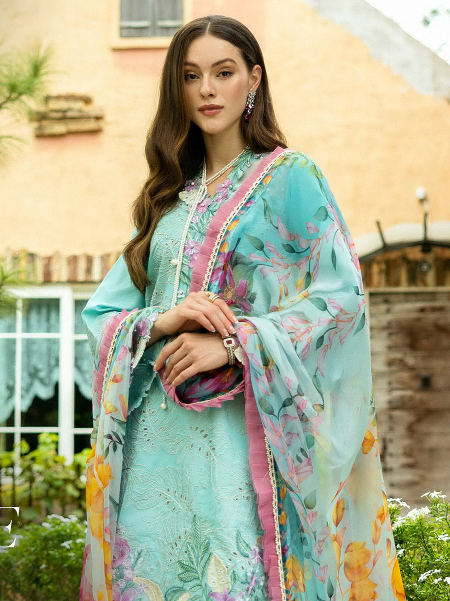 Roheenaz Flanerie Embroidered Lawn Unstitched 3Pc Suit RNZ-03B HELENE