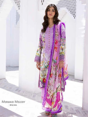 Roheenaz Leya Printed Lawn Unstitched 3Pc Suit RNZ-04A Mermaid Melody