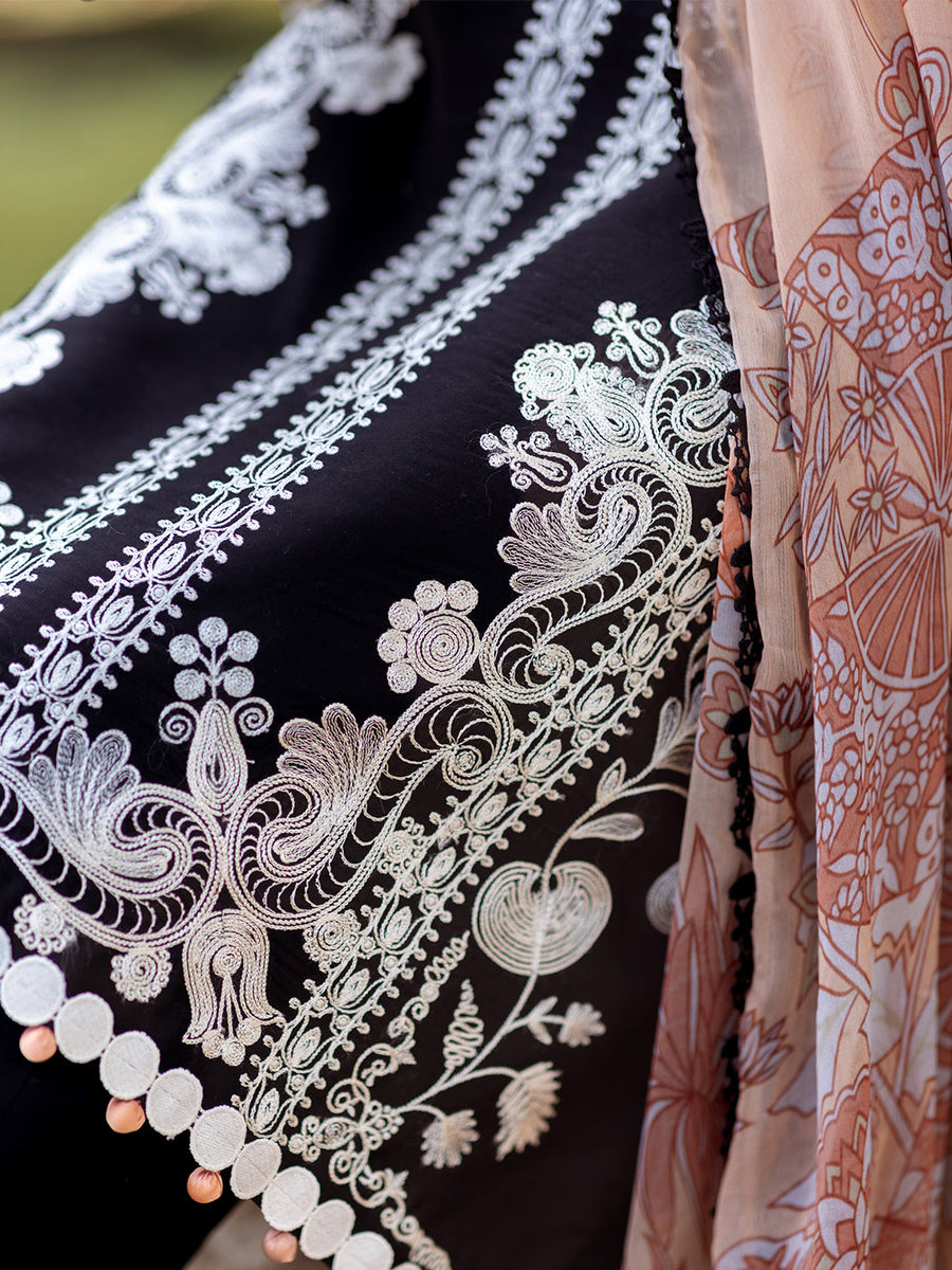 Roheenaz Dahlia Embroidered Lawn Unstitched 3Pc Suit RNZ-05B Celandine