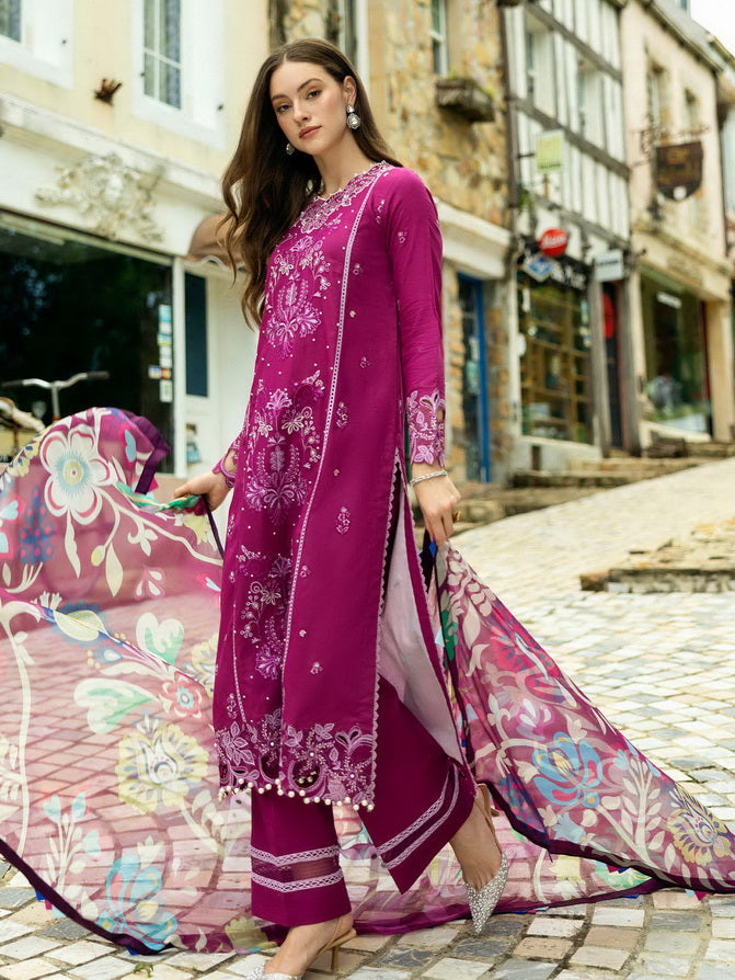 Roheenaz Flanerie Embroidered Lawn Unstitched 3Pc Suit RNZ-06A CLAUDIA