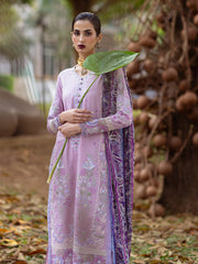 Roheenaz Dahlia Embroidered Lawn Unstitched 3Pc Suit RNZ-06A Hyacinth