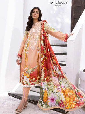 Roheenaz Leya Printed Lawn Unstitched 3Pc Suit RNZ-07B Island Escape