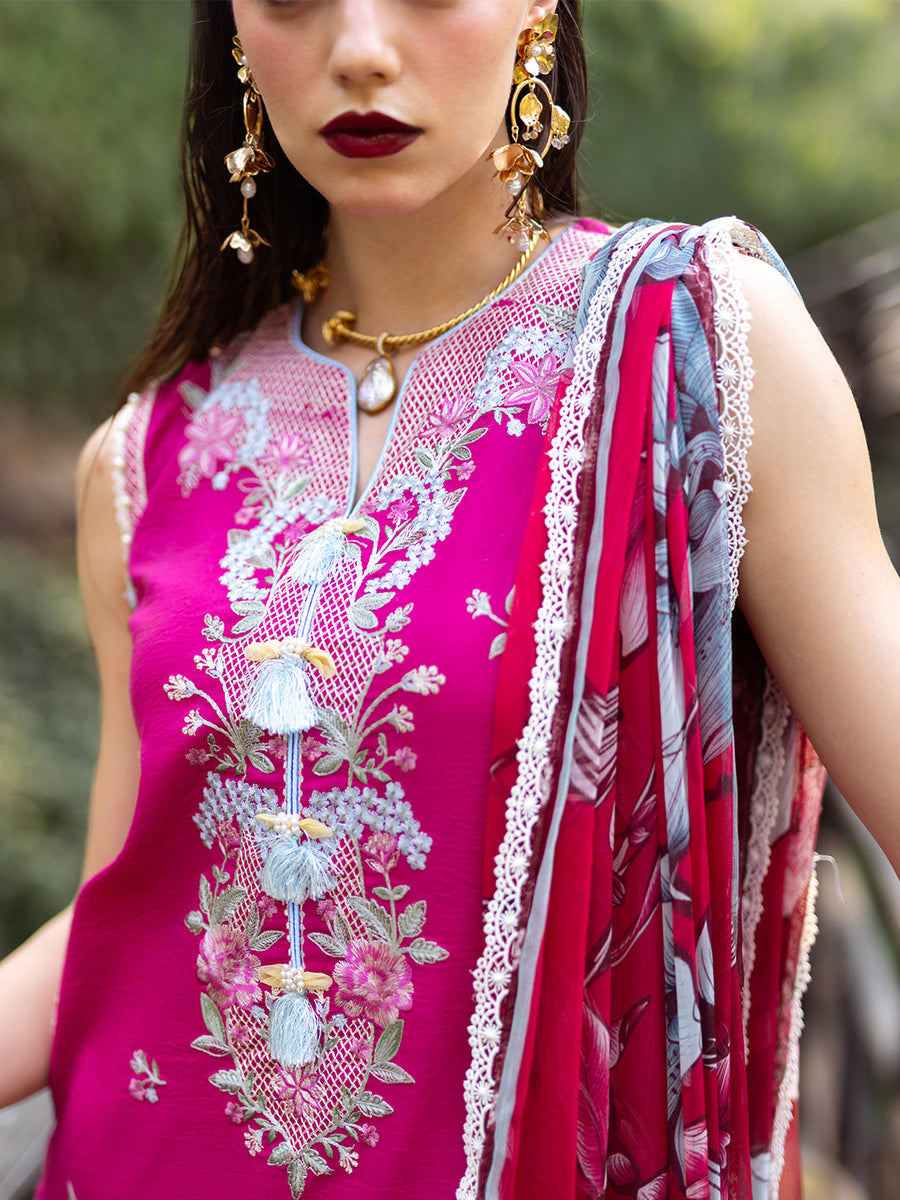 Roheenaz Dahlia Embroidered Lawn Unstitched 3Pc Suit RNZ-07B Camellia