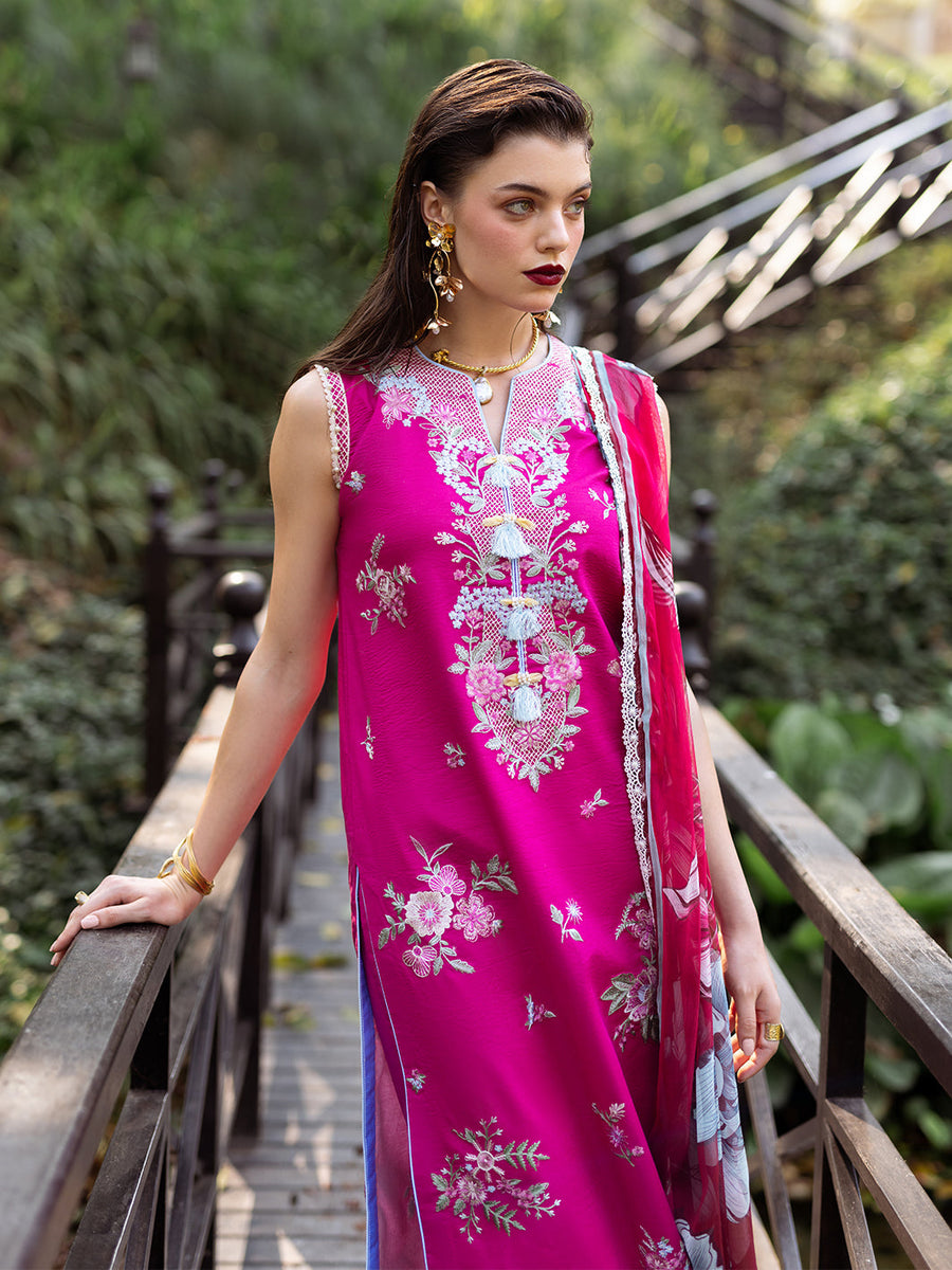 Roheenaz Dahlia Embroidered Lawn Unstitched 3Pc Suit RNZ-07B Camellia