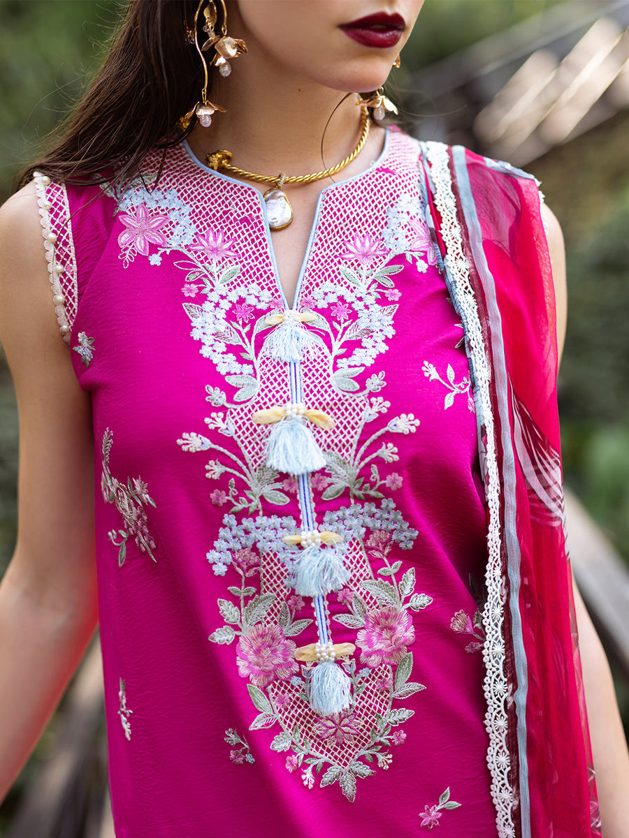 Roheenaz Dahlia Embroidered Lawn Unstitched 3Pc Suit RNZ-07B Camellia