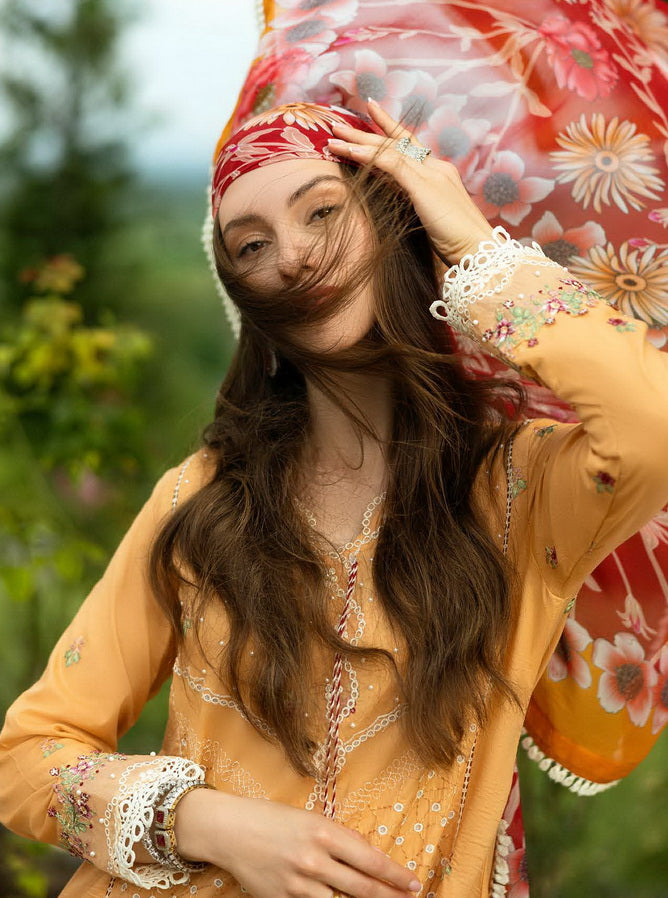 Roheenaz Flanerie Embroidered Lawn Unstitched 3Pc Suit RNZ-08A PATRICIA