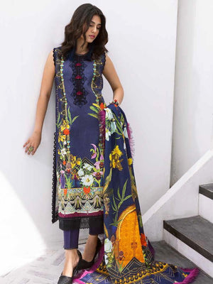 Roheenaz Leya Printed Lawn Unstitched 3Pc Suit RNZ-10A Wave Rider