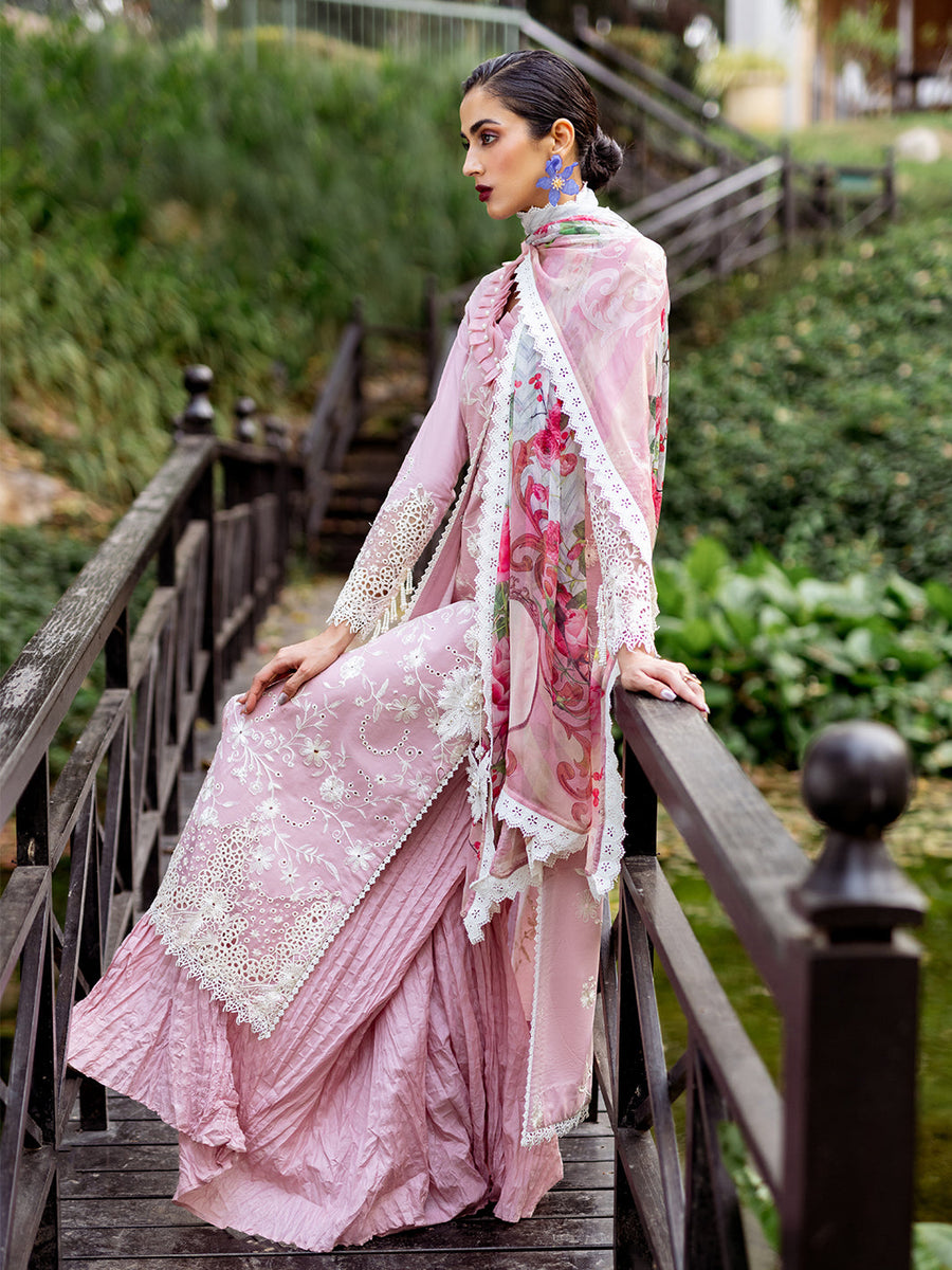 Roheenaz Dahlia Embroidered Lawn Unstitched 3Pc Suit RNZ-08A Lily