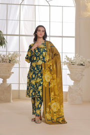 Feathers Digital Printed Dhanak Unstitched 3Pc Suit ROBINSON-FT307