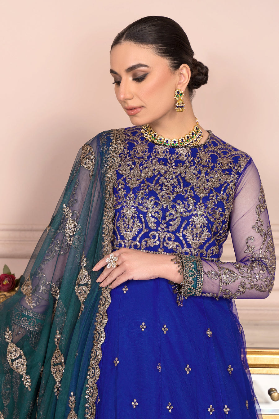 Afreen by Zarif Unstitched Luxury Formal 3 Piece Suit ZA-09 ROYAL