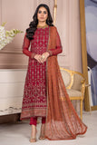 Afreen by Zarif Unstitched Luxury Formal 3 Piece Suit ZA-08 GARNET