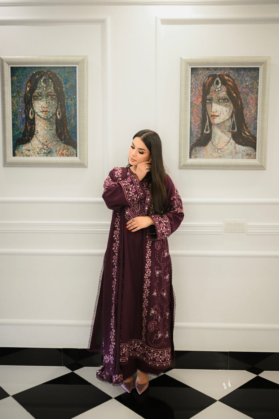 Faiza Faisal Afsana Embroidered Karandi Unstitched 3Pc Suit - ROOP