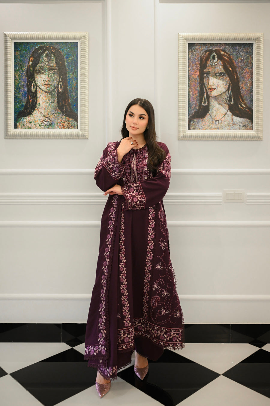 Faiza Faisal Afsana Embroidered Karandi Unstitched 3Pc Suit - ROOP