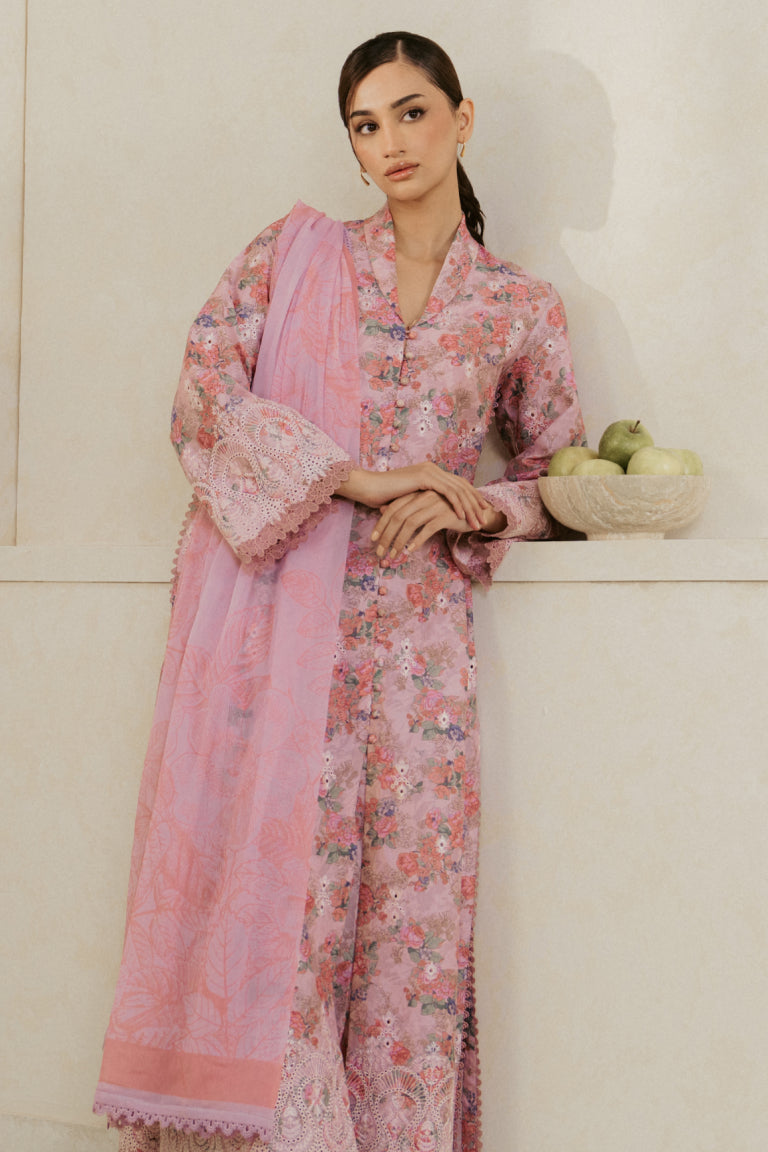 Ayzel Amore Embroidered Unstitched Lawn 3Pc Suit - ROSE
