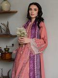 Faiza Faisal Dastaan Embroidered Khaddar Unstitched 3Pc Suit - ROSEATE