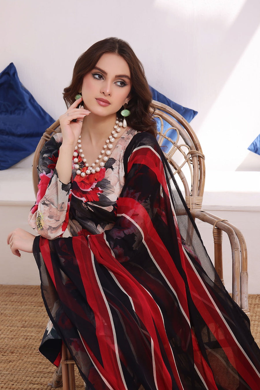 Feathers Premium Printed Lawn Unstitched 3Pc Suit ROSE DUST-FT221