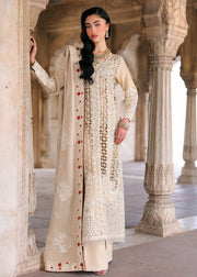 Saira Shakira Embroidered Korean Raw Silk Unstitched 3Pc Suit - ROSE