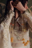 Zarposh Jahanara Festive Embroidered Organza Unstitched 3Pc Suit - ROSHANAY