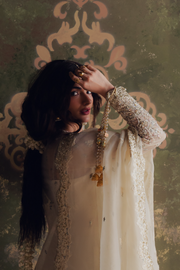Zarposh Jahanara Festive Embroidered Organza Unstitched 3Pc Suit - ROSHANAY