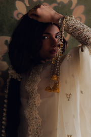 Zarposh Jahanara Festive Embroidered Organza Unstitched 3Pc Suit - ROSHANAY