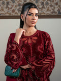 Faiza Faisal Solene Embroidered Velvet Unstitched 3Pc Suit - ROUGE