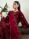 Faiza Faisal Solene Embroidered Velvet Unstitched 3Pc Suit - ROUGE