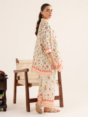 Faiza Faisal Reve Festive Pret Printed Grip Silk 2Pc Suit - ROUX