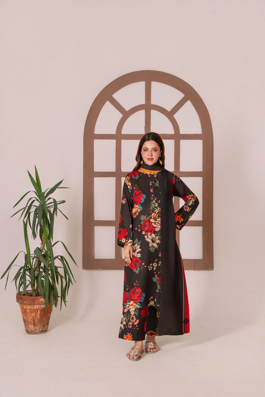 Feathers Digital Printed Khaddar Unstitched 3Pc Suit ROVITH-FT599