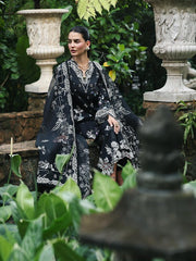 Qalamkar Qline Embroidered Lawn Unstitched 3Pc Suit RP-07 OBSIDIAN