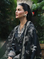 Qalamkar Qline Embroidered Lawn Unstitched 3Pc Suit RP-07 OBSIDIAN