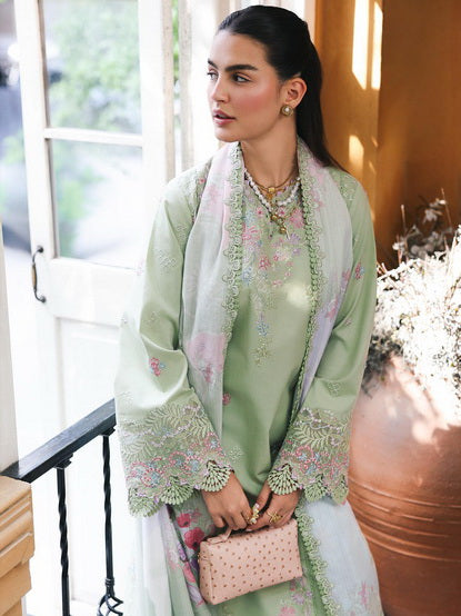 Qalamkar Qline Embroidered Lawn Unstitched 3Pc Suit RP-15 RIVAH