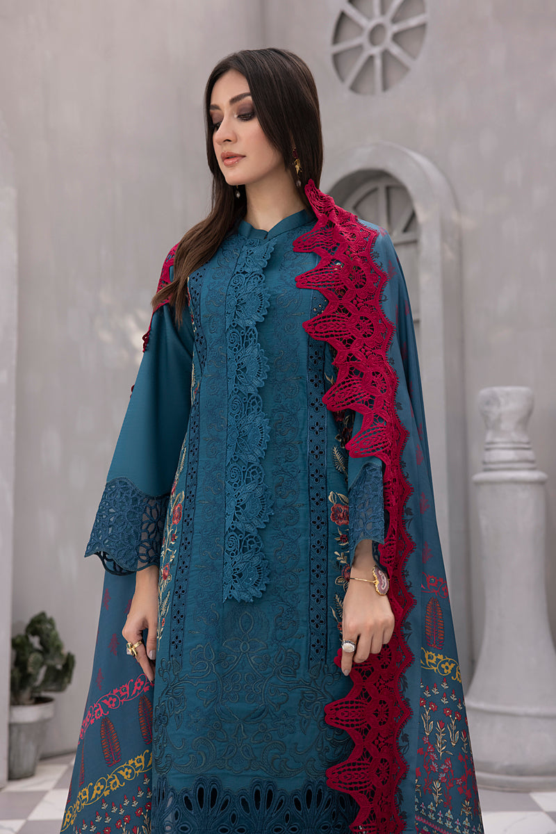 Rang Rasiya Florence Unstitched Embroidered Linen 3Pc Suit D-01 MINHA