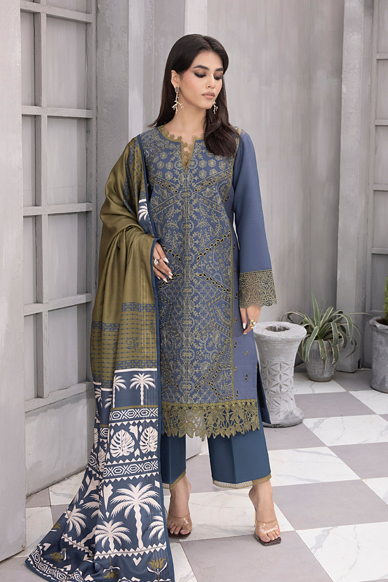 Rang Rasiya Florence Unstitched Embroidered Linen 3Pc Suit D-04 ZAHABIA