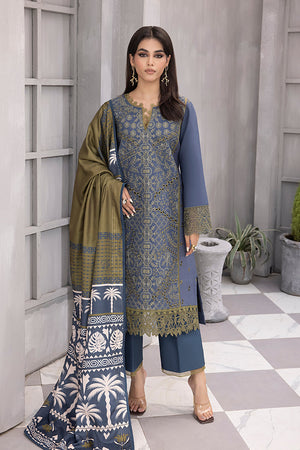 Rang Rasiya Florence Unstitched Embroidered Linen 3Pc Suit D-04 ZAHABIA