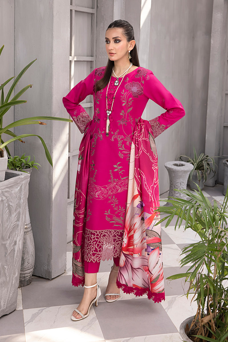 Rang Rasiya Florence Unstitched Embroidered Linen 3Pc Suit D-08 RAISA
