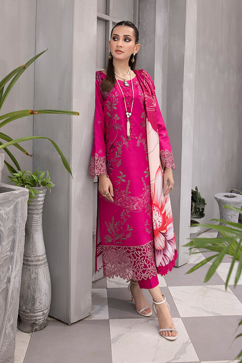 Rang Rasiya Florence Unstitched Embroidered Linen 3Pc Suit D-08 RAISA